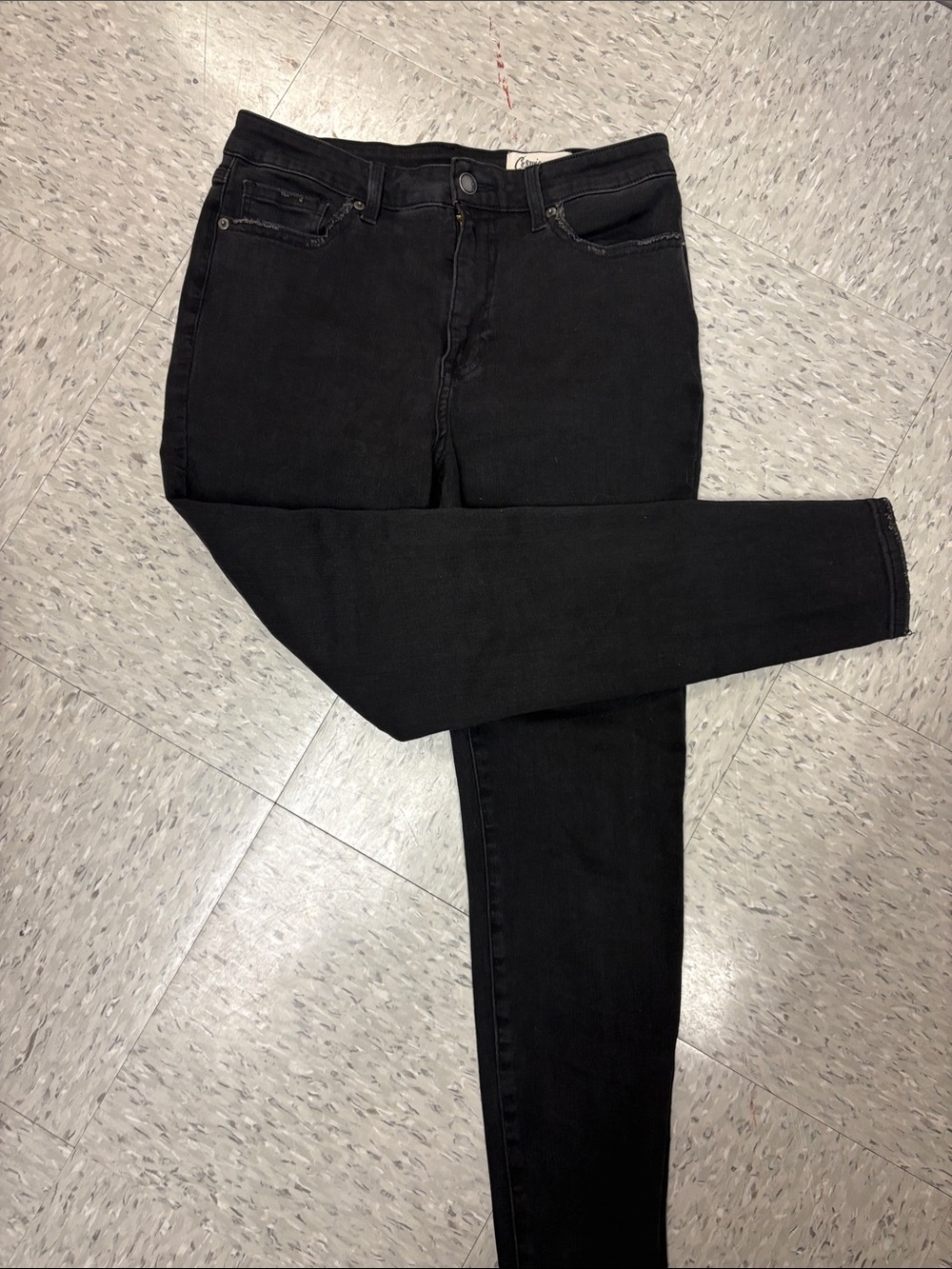 High-Rise Faded Black Skinny Jeans for Women